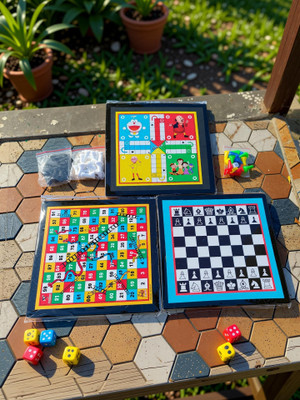 Hyper sports Ludo,Chess and Snake Ladder 3 in 1 Board Game Board Game Accessories Board Game