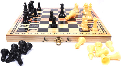 Koel Folding Chess Board with Plastic Chess Pieces Strategy & War Board Game