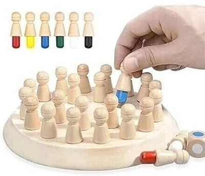 toycel Wooden Brain Teaser Memory Chess Game Set for Kids Strategy & War Board Game