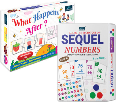 BOOKFORD Sequel Numbers Board Game + What Happens After Puzzle – Fun Learning for Kids! Educational Board Games