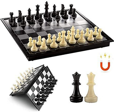 TOYTONIC Magnetic Chess Board Game Portable Folding Set with Staunton Chess Pieces. Party & Fun Board Game