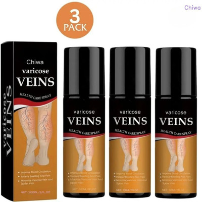 CHIWA Turmeric Varicose Vein Relief Spray | To Calm Swollen Foot Muscles Naturally Spray(3 x 100 ml)