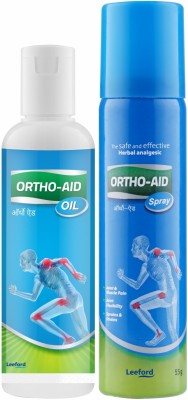 ORTHO AID Ayurvedic Oil 100ml + Spray 55g for Joint & Muscle Pain Relieving Combo Liquid(2 x 77.5 g)