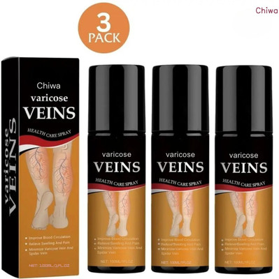 CHIWA Turmeric Varicose Vein Relief Spray | Easing Leg Discomfort Pain Spray(3 x 100 ml)