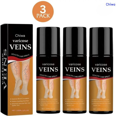 CHIWA Turmeric Varicose Vein Relief Spray | Calming Aid For Swollen Legs Spray(3 x 100 ml)
