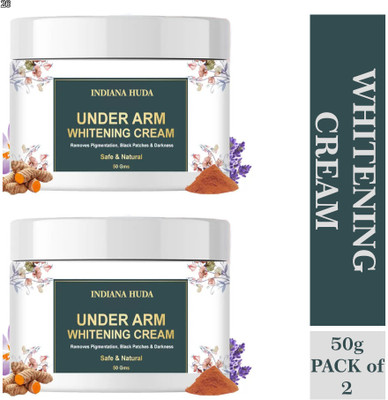 INDIANA HUDA Underarm whitening cream with gentle botanicals, 50g x 2 pack(100 g)