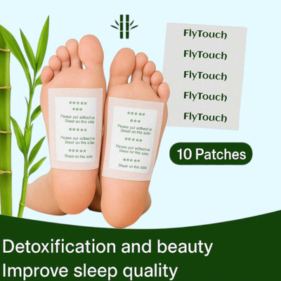 FlyTouch Natural Cleansing Foot Patches for Stress Relief, Detox & Calm Sleep Plaster & Patch(10 x 1 Patches)