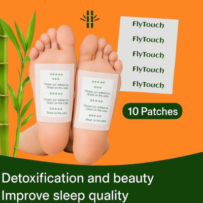 FlyTouch Natural Detox Foot Patches to Soothe, Cleanse and Restore Body Balance Plaster & Patch(10 x 1 Patches)