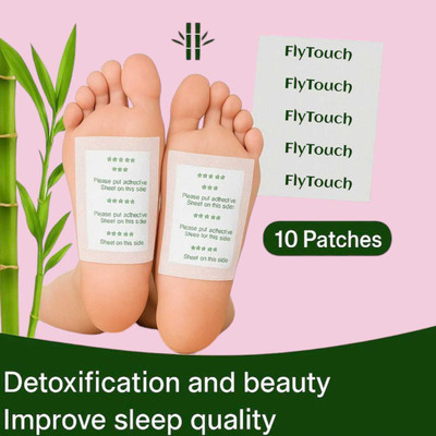FlyTouch Detox Foot Pads for Overnight Relief from Aches, Stress and Impurities Plaster & Patch(10 x 1 Patches)