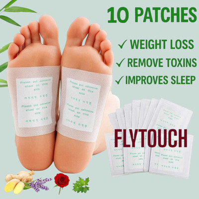 FlyTouch Herbal Foot Pads for Detox, Stress Relief, Improved Sleep and Energy Boost Plaster & Patch(10 x 1 Patches)