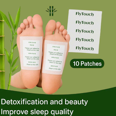 FlyTouch Detox Foot Pads with Herbal Extracts for Fatigue, Stress & Toxin Relief Plaster & Patch(10 x 1 Patches)