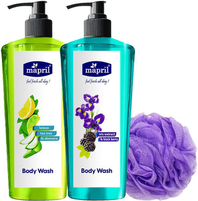 MAPRIL Body Wash for Whitening Skin with TeaTree,Lemon,Iris & Blackberry (2x200ml)400ml(2 x 200 ml)