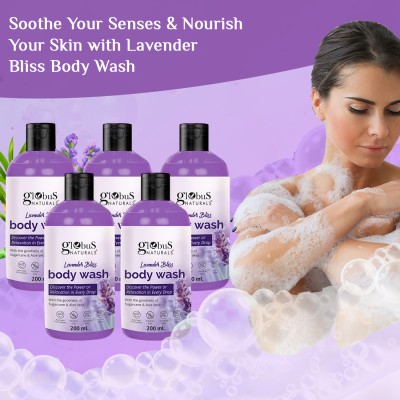 Globus Naturals Lavender Body Wash, 200 ml, Set of 5(5 x 200 ml)