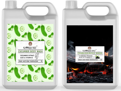 KYORAS SKY CUCUMBER & CHARCOAL Moisturizing Shower Gel - 10 L(2 x 5000 ml)