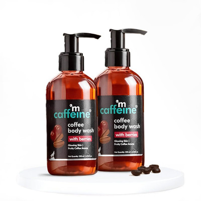 mCaffeine Coffee Body Wash with Berries | D Tan & Shower Gel - Pack of 2(2 x 200 ml)