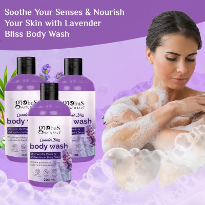 Globus Naturals Lavender Body Wash, 200 ml, Set of 3(3 x 200 ml)