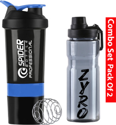 ZYRO 500 ml Plastic Shaker(Pack of 2, Blue)
