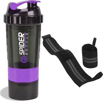 TRUE INDIAN 500 ml Plastic Shaker(Pack of 3, Purple, Grey)