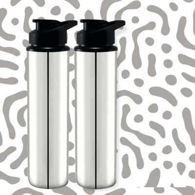 Pack of 2 STEEL WATER BOTTLE 1 LITRE (APPROX) FRIDGE BOTTLE SPORTS GYM OFFICE (SPORT.S) 1000 ml Bottle Steel