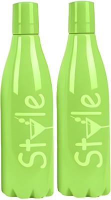 JAINPET Premium Quality Unbreakable Latest Design Round Shape 1000 ml Water Bottle 1000 ml Bottle(Pack of 2, Green, Plastic)