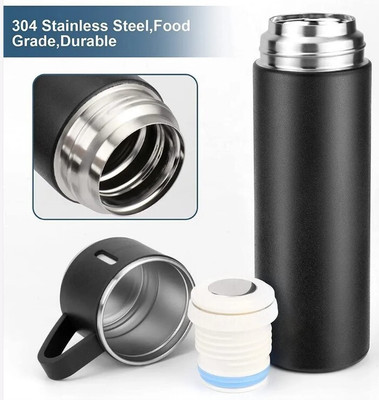 Harikaran 500 ml Steel Flask(Pack of 1, Black)