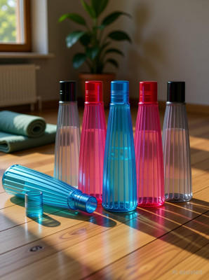 APPPY Pack of 6 Tower Shape Unbreakable BPA Free Fridge Bottle For Home, Office, Gym 1000 ml Bottle Plastic