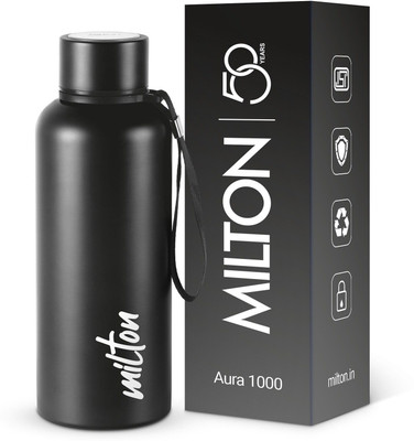 MILTON Aura 750 725 ml Stainless Steel Flask(Pack of 1, Black)