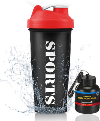 TRUE INDIAN 600 ml Plastic Shaker(Pack of 2, Red, Black)