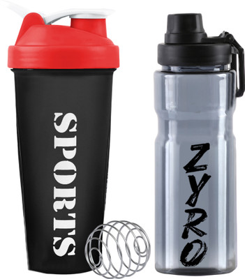 ZYRO 650 ml Plastic Shaker(Pack of 2, Red)