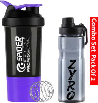 ZYRO 500 ml Plastic Shaker(Pack of 2, Purple)