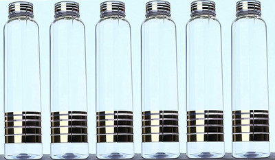 SELDOS Transparent Round Shape 6PCS Premium Fridge Water Bottle 1000 ml Bottle(Pack of 6, Clear, Plastic)