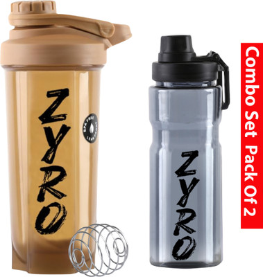 ZYRO 750 ml Plastic Shaker(Pack of 2, Brown)