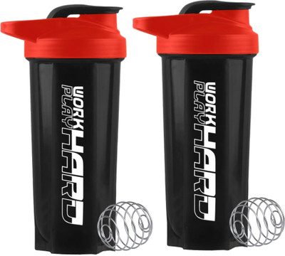 ZYRO 700 ml Plastic Shaker(Pack of 2, Red)