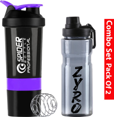 ZYRO 500 ml Plastic Shaker(Pack of 2, Purple)