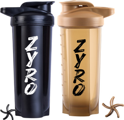 ZYRO 750 ml Plastic Shaker(Pack of 2, Brown)