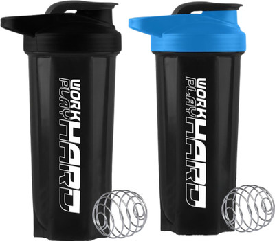 ZYRO 700 ml Plastic Shaker(Pack of 2, Black)