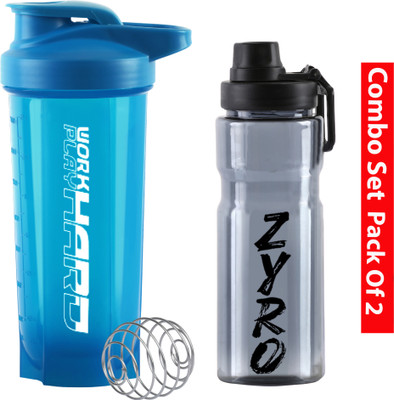 ZYRO 700 ml Plastic Shaker(Pack of 2, Blue)