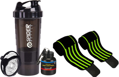 TRUE INDIAN 500 ml Plastic Shaker(Pack of 3, Black, Green)