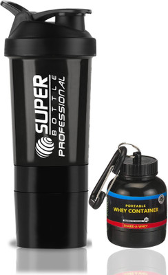 COOL INDIANS 500 ml Plastic Shaker(Pack of 2, Black)