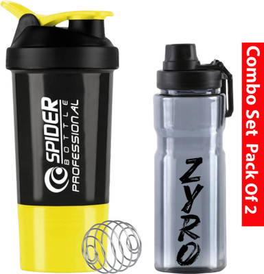 ZYRO 500 ml Plastic Shaker(Pack of 2, Yellow)