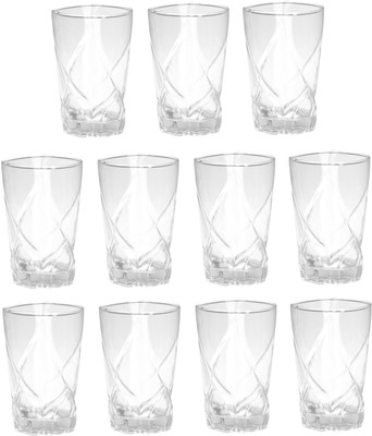 Somil (Pack of 11) Multipurpose Drinking Glass -B954 Glass Set Water/Juice Glass(280 ml, Glass, Clear)