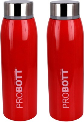 PROBOTT Thermosteel Vacuum Flask Hot & Cold Water Bottle 500 ml Flask(Pack of 2, Red, Steel)