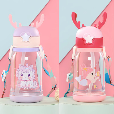 HAVANISH 600 ml PET Sipper(Pack of 2, Pink, Purple)