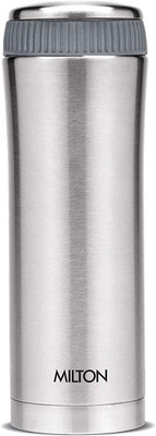 MILTON Thermosteel Optima - Plain 410 ml Flask(Pack of 1, Silver, Steel)