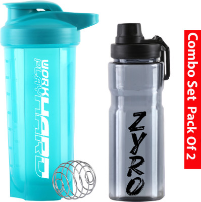 ZYRO 700 ml Plastic Shaker(Pack of 2, Multicolor)