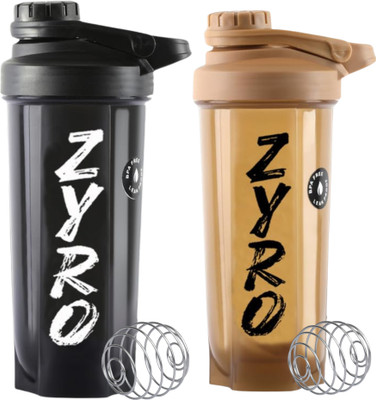 ZYRO 750 ml Plastic Shaker(Pack of 2, Brown)