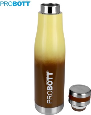 PROBOTT Thermosteel Vacuum Flask Hot & Cold Water Bottle 500ml -Brown Yellow 500 ml Flask(Pack of 1, Brown, Steel)