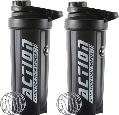 ZYRO 750 ml Plastic Shaker(Pack of 2, Black)