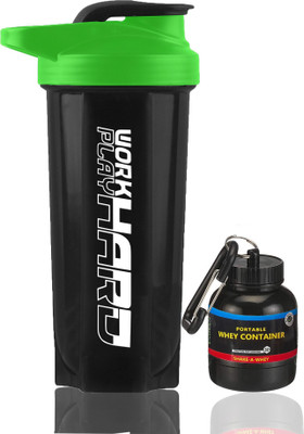 TRUE INDIAN 700 ml Plastic Shaker(Pack of 2, Green, Black)