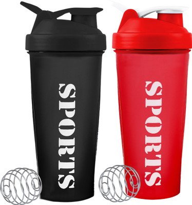 ZYRO 650 ml Plastic Shaker(Pack of 2, Red)